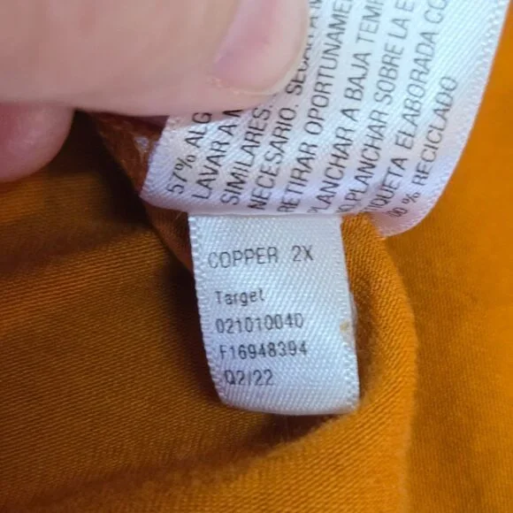 Ava & Viv Orange Long Sleeve Scoop Neck Shirt Womens Plus Size 2X - Picture 14 of 14